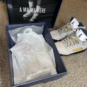 A Ma Maniére White and Gold Sneakers